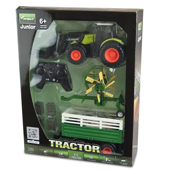 Amewi RC Traktor mit XLZubehörpaket LiIon 500mAh gruen6+ 22641