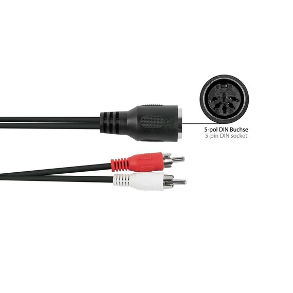 Good Connections AD-5B2CS - 2 x RCA - Male - 5-pin Din - Female -