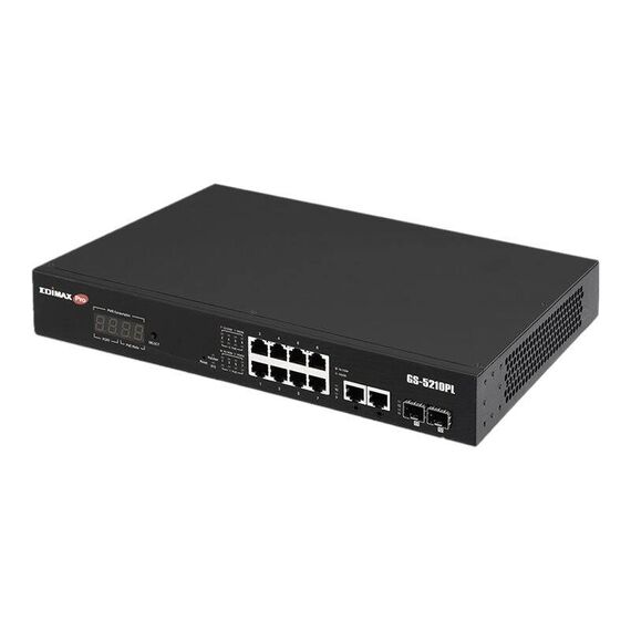 Edimax GS-5210PL - Switch - smart - 10 x 10/100/1000 + 2 x Gigabi
