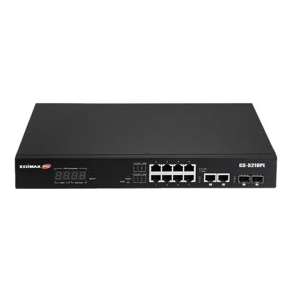 Edimax GS-5210PL - Switch - smart - 10 x 10/100/1000 + 2 x Gigabi