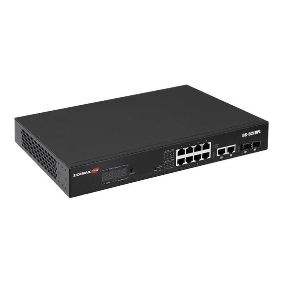 Edimax GS-5210PL - Switch - smart - 10 x 10/100/1000 + 2 x Gigabi