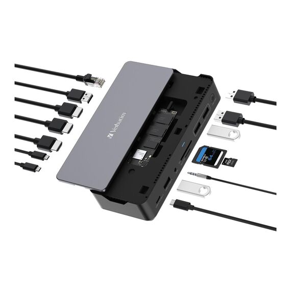 Verbatim Pro - Docking station - USB-C - 2 x HDMI, DP - S | 32174