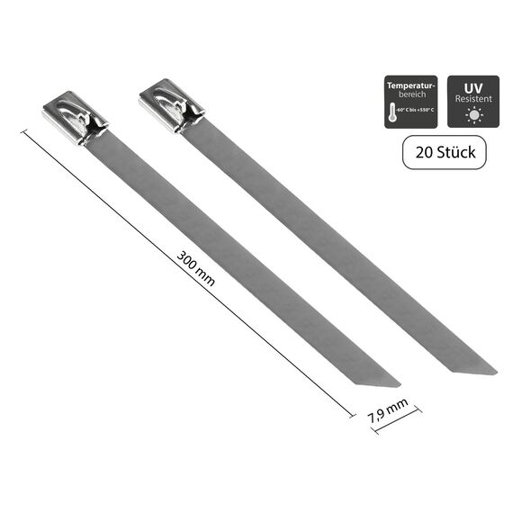Good Connections KAB-E30X79 - Releasable cable tie - Stainless st