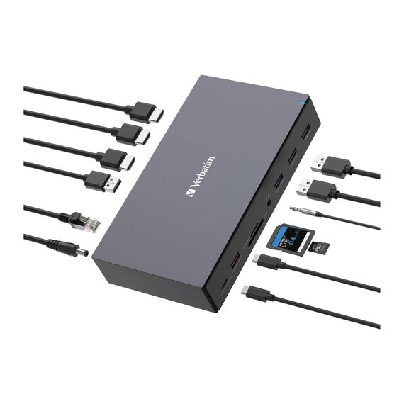 Verbatim Pro - Docking station - USB-C - 3 x HDMI, 2 x DP | 32172