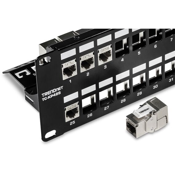 TRENDnet TC-KP48S - Patch panel (blank) - rack mountable - 2U - 1