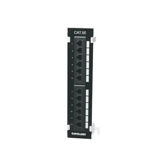 Intellinet Patch Panel, Cat5e, Wall-mount, UTP, 12-Port, | 162470