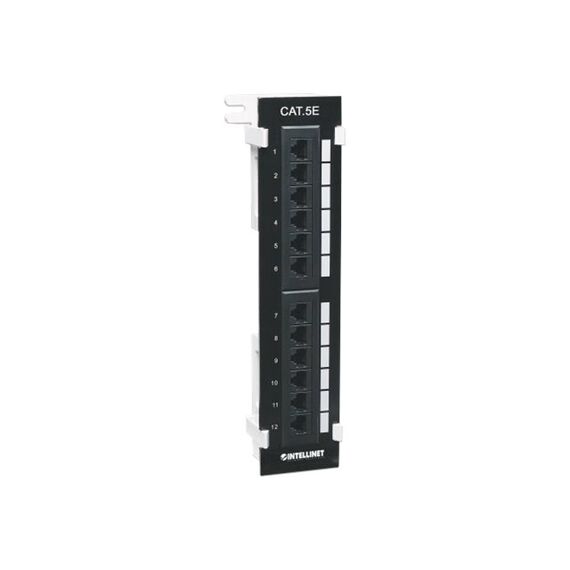 Intellinet Patch Panel, Cat5e, Wall-mount, UTP, 12-Port, | 162470