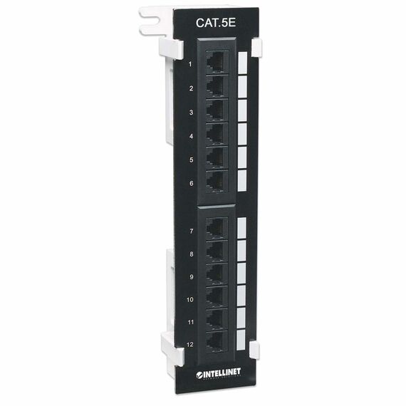 Intellinet Patch Panel, Cat5e, Wall-mount, UTP, 12-Port, | 162470