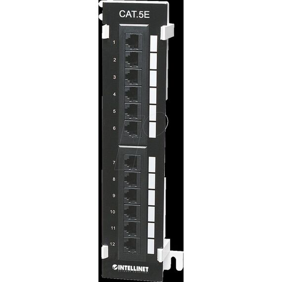 Intellinet Patch Panel, Cat5e, Wall-mount, UTP, 12-Port, | 162470