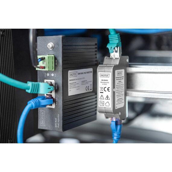 DIGITUS DN-95421 - PoE surge protector (DIN rail mountable) - out