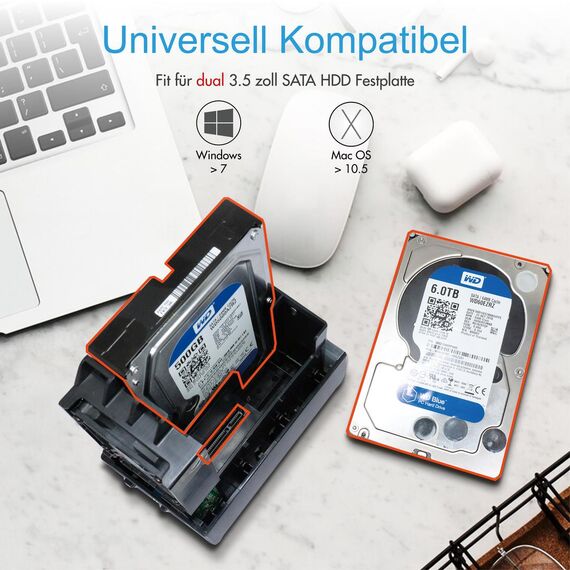 RaidSonic ICY BOX IB-RD3621U3 - Hard drive array - 2 bays (SATA-6