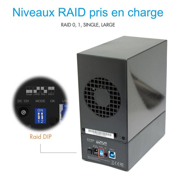 RaidSonic ICY BOX IB-RD3621U3 - Hard drive array - 2 bays (SATA-6