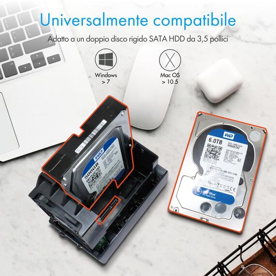 RaidSonic ICY BOX IB-RD3621U3 - Hard drive array - 2 bays (SATA-6
