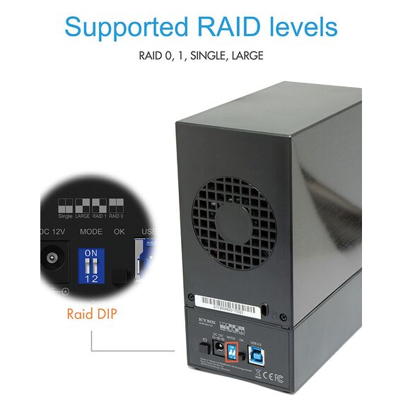 RaidSonic ICY BOX IB-RD3621U3 - Hard drive array - 2 bays (SATA-6