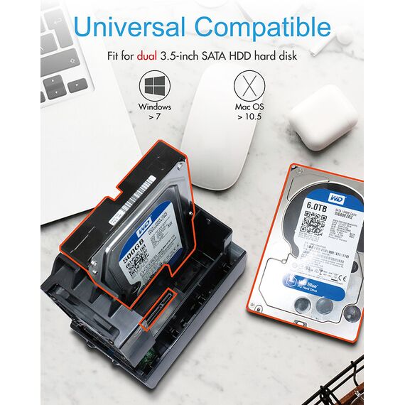 RaidSonic ICY BOX IB-RD3621U3 - Hard drive array - 2 bays (SATA-6