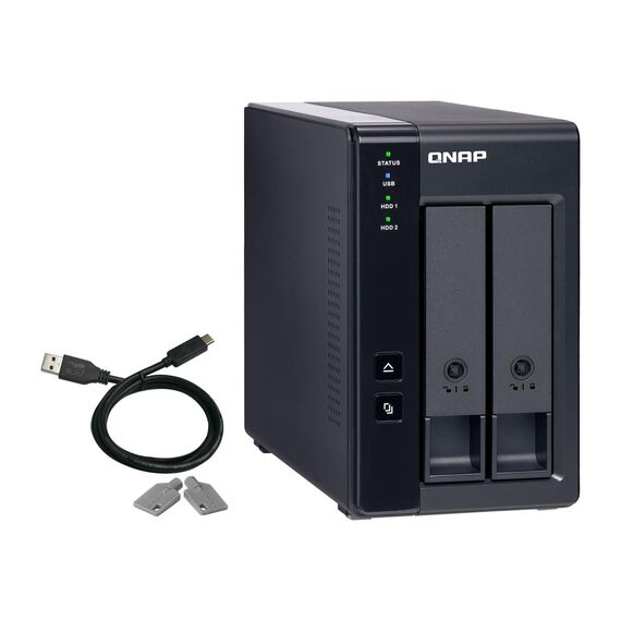 QNAP TR-002 - Hard drive array - 2 bays (SATA-600) - USB 3.1 Gen