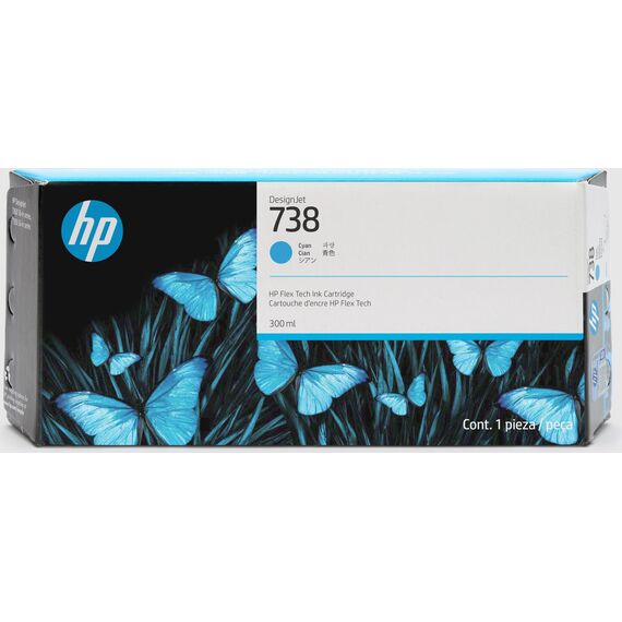 HP 738 - 130 ml - cyan - original - DesignJet - ink cart | 498N5A