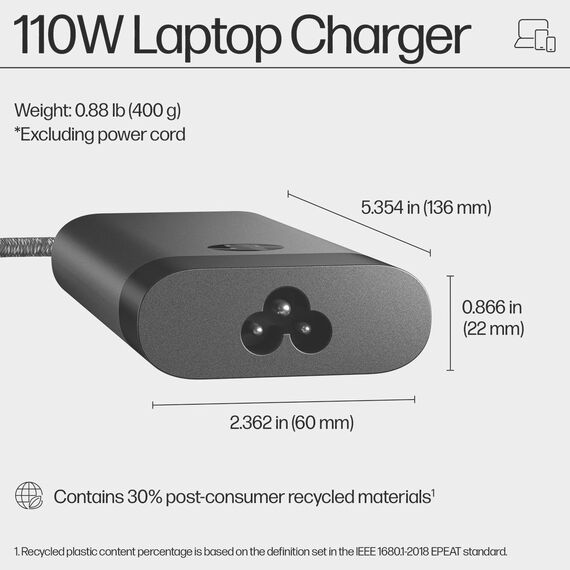 HP 110W Laptop Charger - Power adapter - USB-C - AC | 8B3Y2AA#ABB