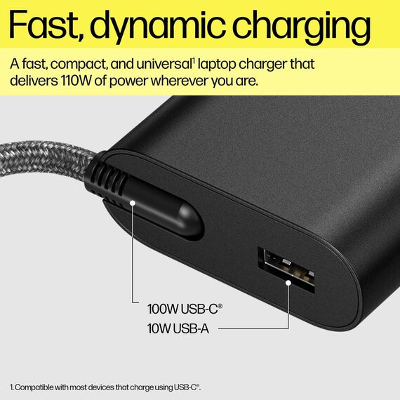 HP 110W Laptop Charger - Power adapter - USB-C - AC | 8B3Y2AA#ABB