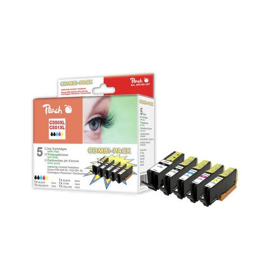 Peach - 5-pack - XL-Yield - black, yellow, cyan, mage | PI100-167