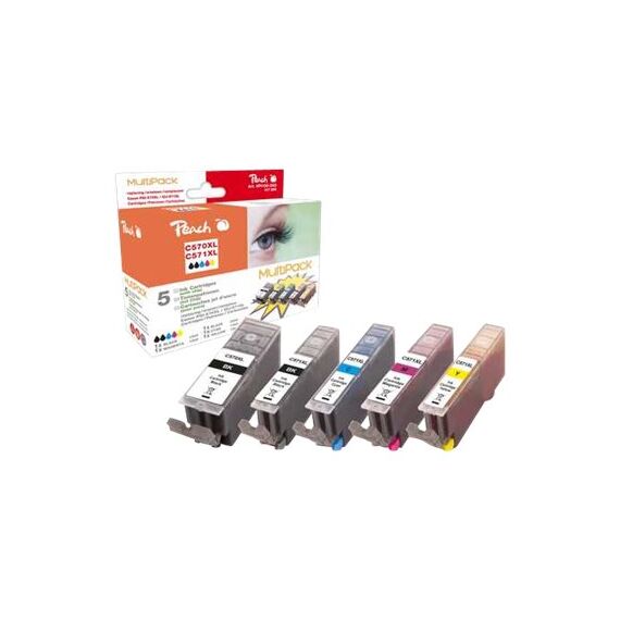 Peach Multi Pack XL - 5-pack - black, yellow, cyan, m | PI100-293