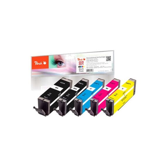 Peach Multi Pack - 5-pack - S - black, yellow, cyan,  | PI100-336