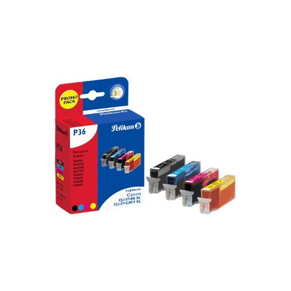 Pelikan P36 - 4-pack - 48 ml - black, yellow, cyan, mag | 4111784