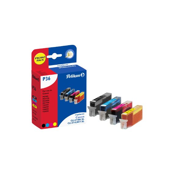 Pelikan P36 - 4-pack - 48 ml - black, yellow, cyan, mag | 4111784