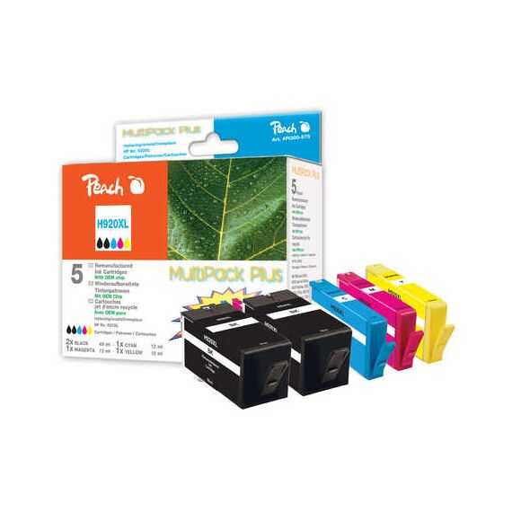 Peach Spar Pack Plus - 5-pack - XL Capacity - black,  | PI300-575