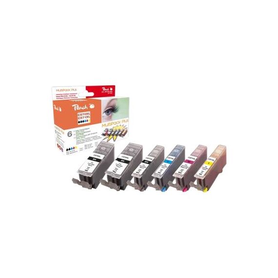Peach Multi Pack Plus XL - 6-pack - black, yellow, cy | PI100-294