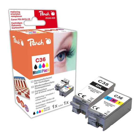 Peach PI100-433 / 8.5 ml / Multi pack / 275 pages / 11 ml / 2 pc(