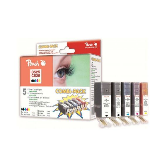 Peach Combi-Pack - 5-pack - black, yellow, cyan, mage | PI100-133