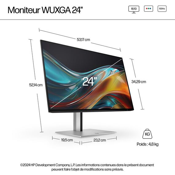 HP 724pn - Series 7 Pro - LED monitor - 24" - 1920  | 8X534AA#ABB