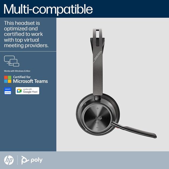 Poly Voyager Focus 2 - Headset - on-ear - Bluetooth | 9T9J6AA#AC3
