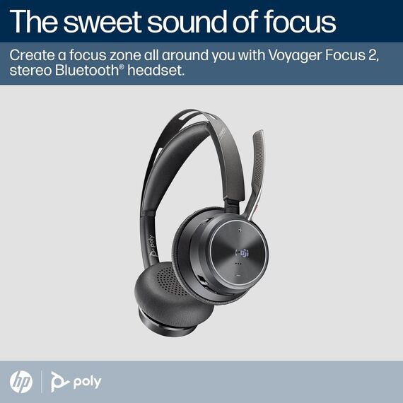Poly Voyager Focus 2 - Headset - on-ear - Bluetooth | 9T9J6AA#AC3