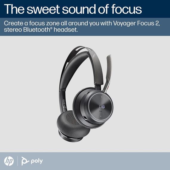 Poly Voyager Focus 2 - Headset - on-ear - Bluetooth | 9T9J6AA#AC3
