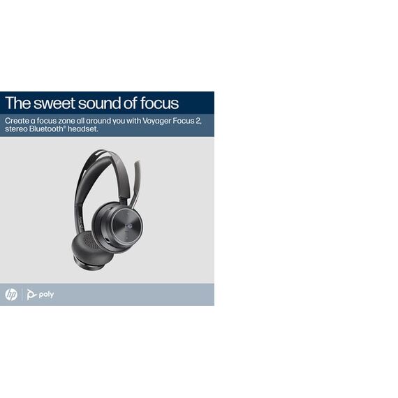 Poly Voyager Focus 2 - Headset - on-ear - Bluetooth | 9T9J6AA#AC3
