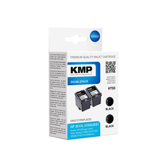 KMP DOUBLEPACK H75D - 2-pack - 8 ml - XL - black - co | 1719,4021