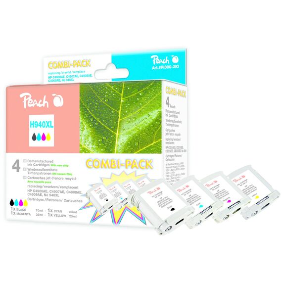 Peach - 4-pack - black, yellow, cyan, magenta - compa | PI300-393