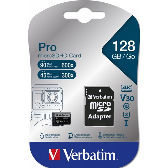 Verbatim PRO - Flash memory card (microSDXC to SD adapter | 47044