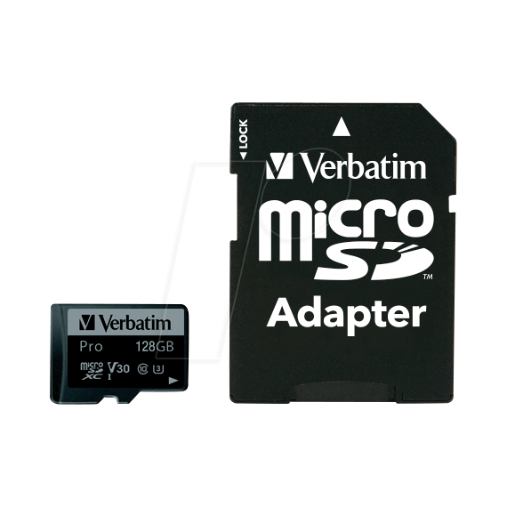 Verbatim PRO - Flash memory card (microSDXC to SD adapter | 47044