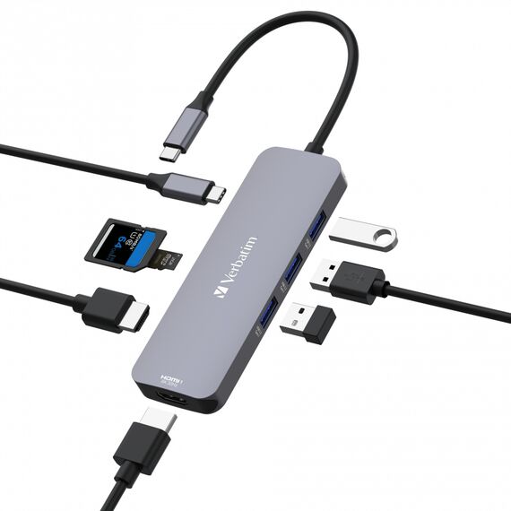 Verbatim CMH 08 - Hub - 1 x HDMI + 1 x USB-C (power deliv | 32151