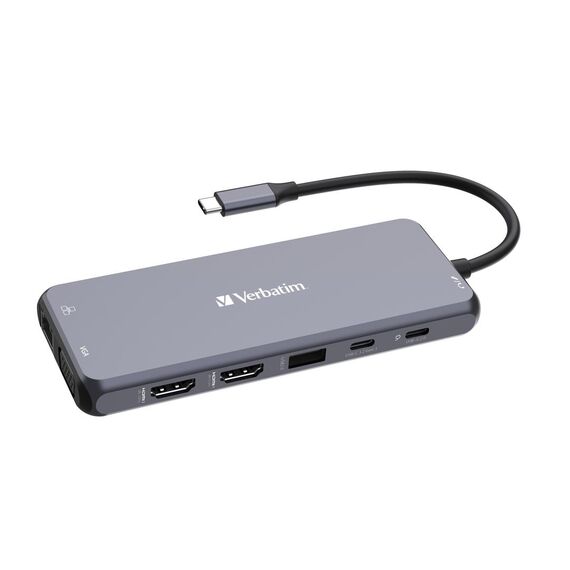 Verbatim - Hub - 2 x HDMI + 1 x VGA + 7 x USB + 1 x 1 Gig | 32154