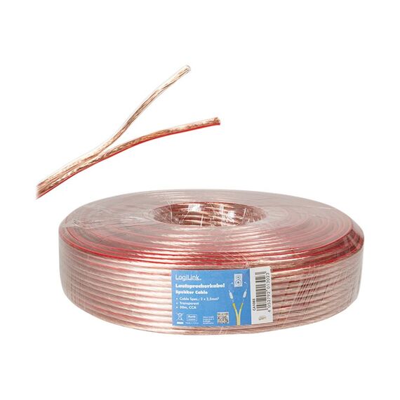 LogiLink - Speaker cable - 2.5 mm² - 50 m - transparent | CA1085
