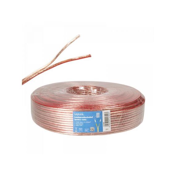 LogiLink - Speaker cable - 2.5 mm² - 50 m - transparent | CA1085