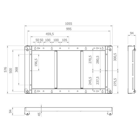 HAGOR WH - Mounting kit (wall mount) - for flat panel - bl | 5864