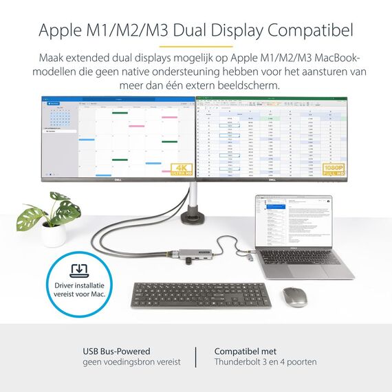 StarTech.com USB-C Multiport Adapter w/Atta | 167B-USBC-MULTIPORT