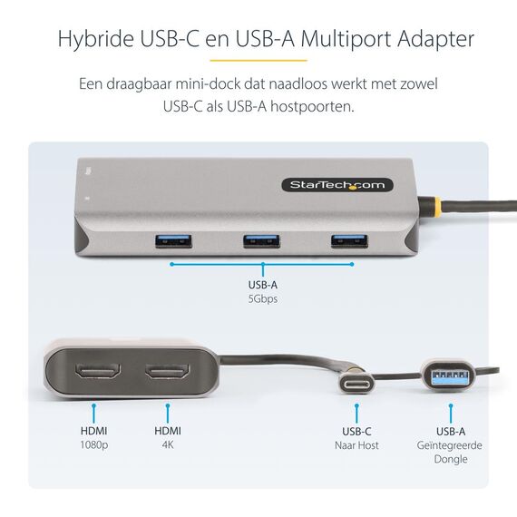 StarTech.com USB-C Multiport Adapter w/Atta | 167B-USBC-MULTIPORT