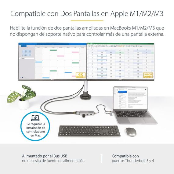 StarTech.com USB-C Multiport Adapter w/Atta | 167B-USBC-MULTIPORT