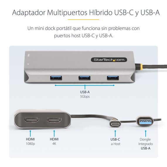 StarTech.com USB-C Multiport Adapter w/Atta | 167B-USBC-MULTIPORT